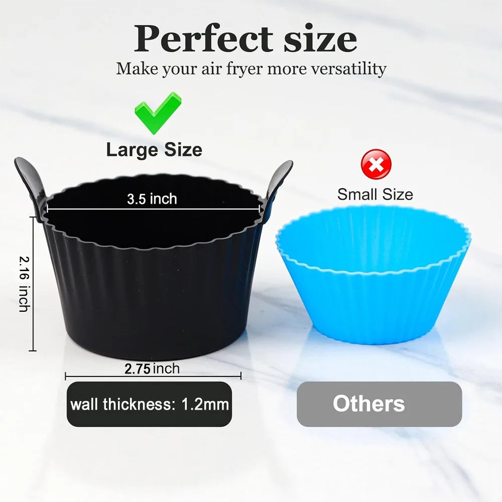 Silicone Air Fryer Egg Poacher & Cupcake Baking Cups — Ramekins & Basket for Air Fryer Ovens