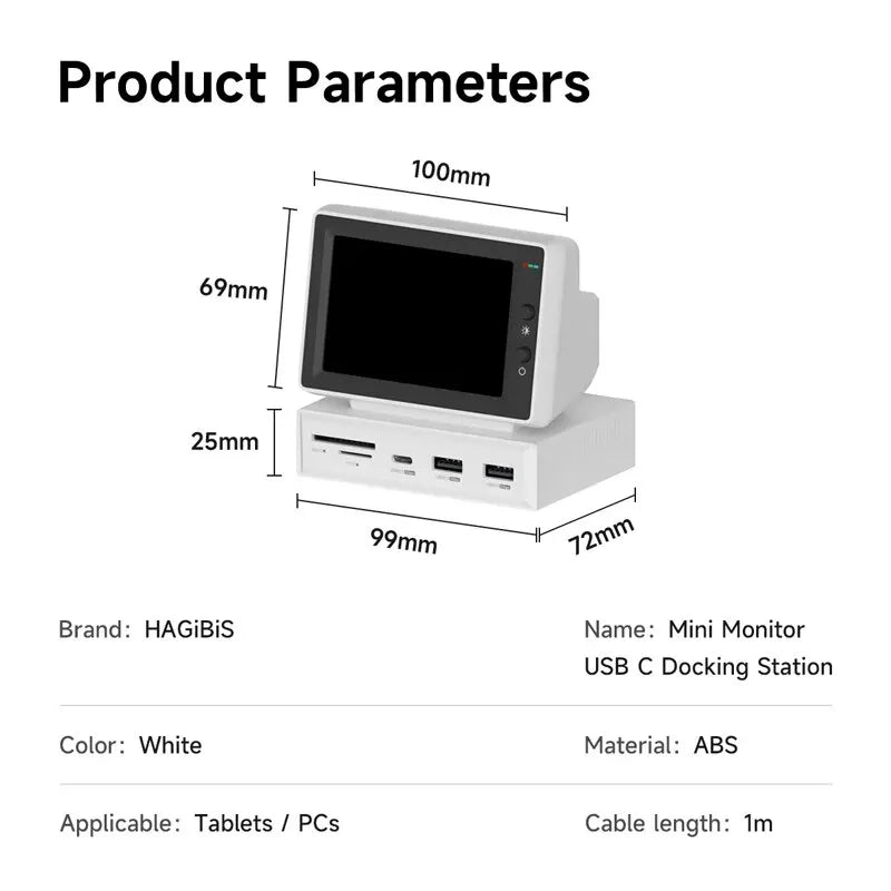 Hagibis 3.5-Inch IPS Mini Display & USB-C Hub