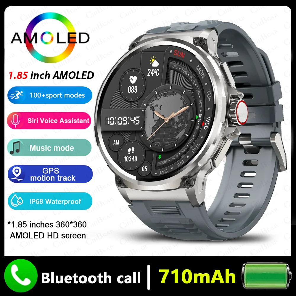Men's GPS Smart Watch | 1.85" HD AMOLED 710mAh Bluetooth Call Sport Smartwatch for Android & iOS