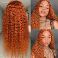 Ginger Orange Deep Wave Lace Front Wig | 30–36 Inch 13x4 13x6 4x4 HD Lace Colored Human Hair Pre-Plucked