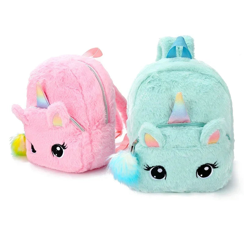 Unicorn Backpack – Girls Plush School Bag
