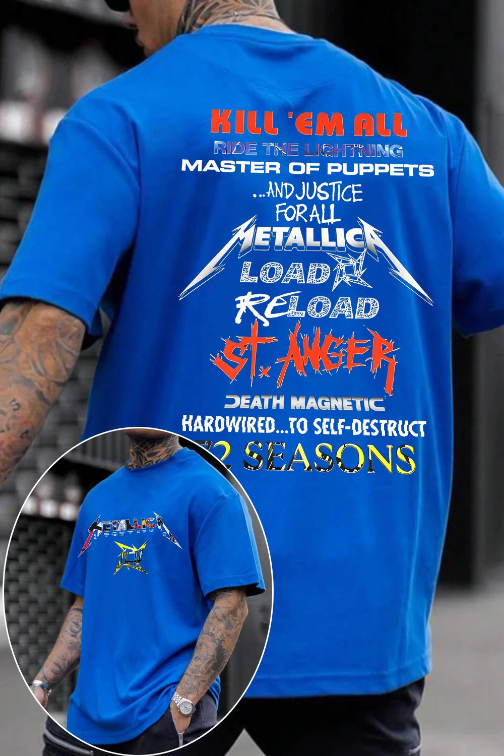 Metallica Rock Band Graphic T-Shirt — 100% Cotton Streetwear Tee for Men & Women