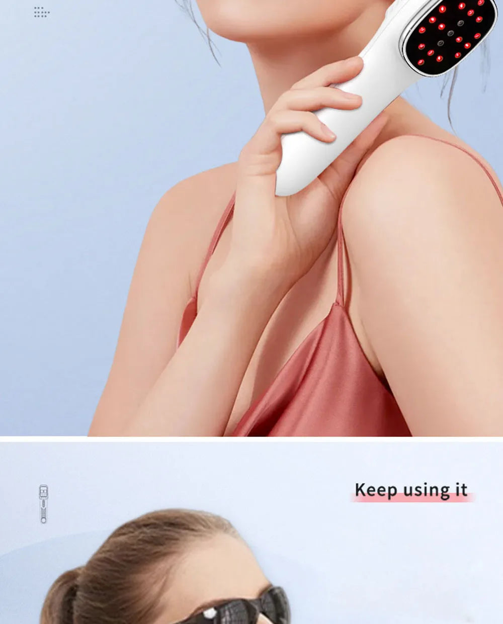 Handheld Red Light & Infrared Therapy Device – 650nm + 808nm Face & Body Skin Rejuvenation