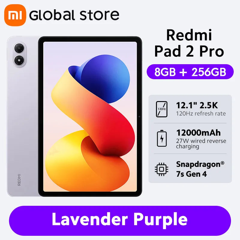 Xiaomi Redmi Pad 2 Pro 12.1" 2.5K Tablet – Snapdragon 7s Gen 4, 12000mAh, 33W