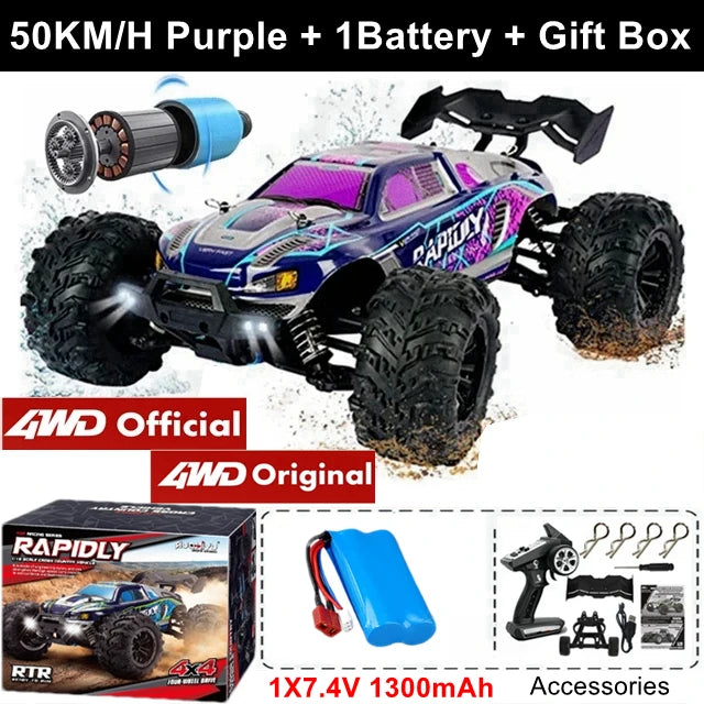 1:16 Scale 4WD High Speed RC Car – 80KM/H Brushless Off-Road Racing Drift Buggy