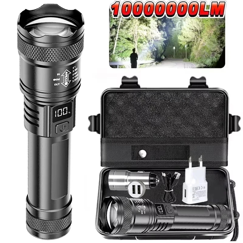High Power LED Flashlight – Built-In Rechargeable Battery, Pen Clip Torch for Camping & Emergency Use