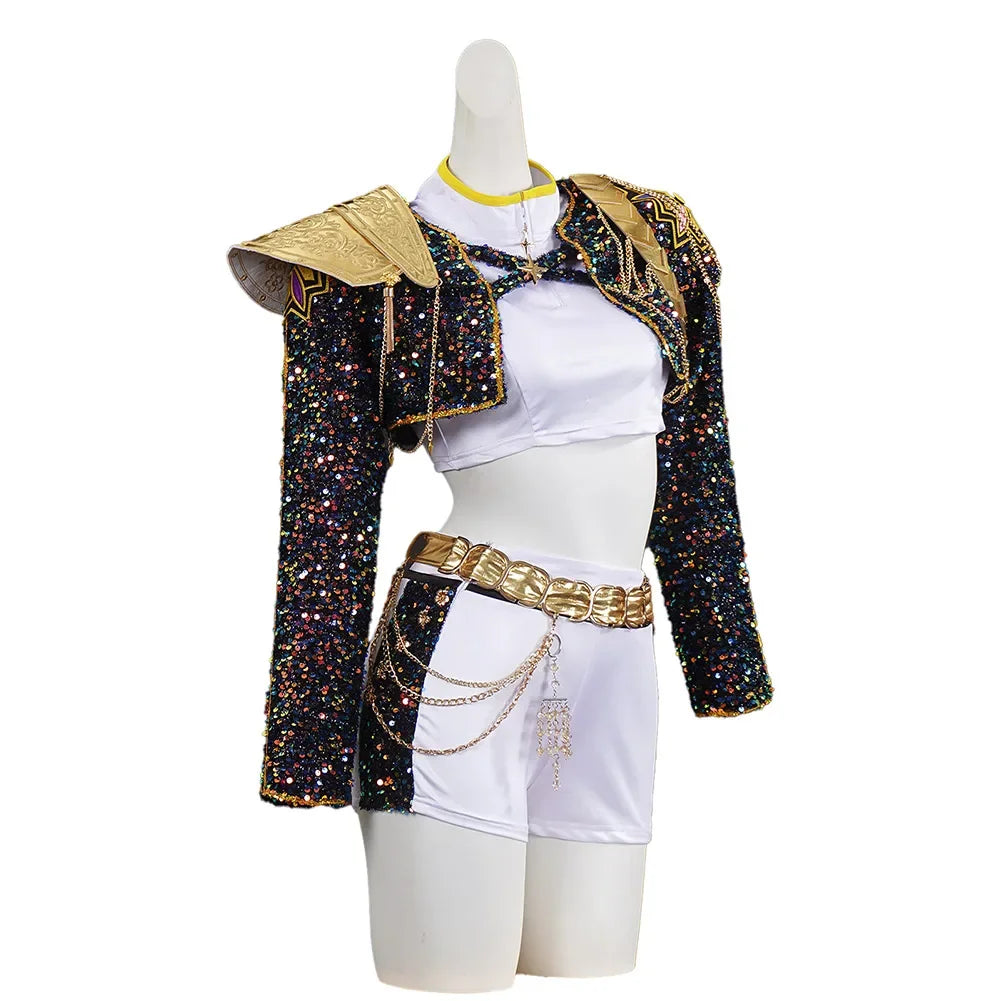 Kids & Adult Black & Gold Cosplay Costume – Halloween Roleplay Uniform