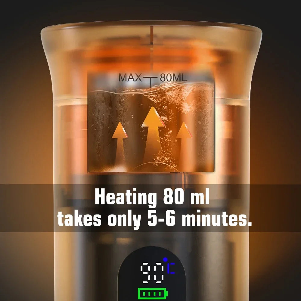 DENOKIN Portable Espresso Coffee Maker – 3-in-1 Capsule Machine with Digital Display for Car, Home & Camping