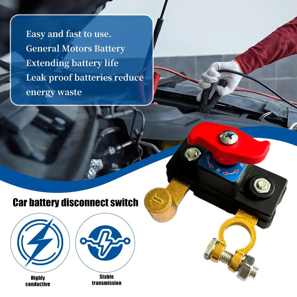 Battery Disconnect Switch 12V/24V – Car Battery Isolator Cut Off Anti-Leakage Power Shut Off for Trucks RV & Marine