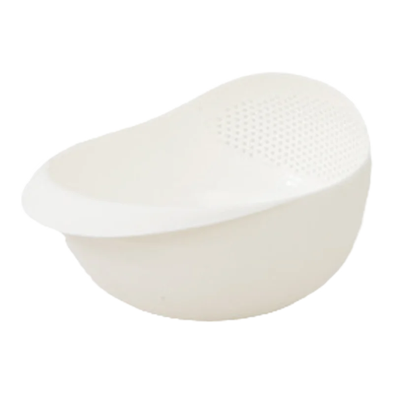 Rinse Rice, Veggies & More — Multi-Purpose Rice Drainage Basket | Oval Colander Sieve, Fine Holes, Eco-Friendly Plastic