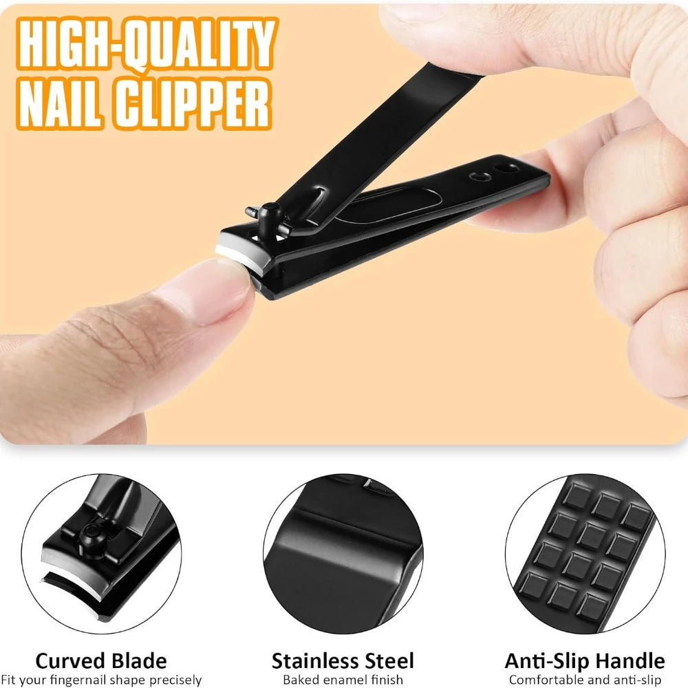 7-9 Piece Precision Manicure Nail Clipper Set — Stainless Steel in Leather Case