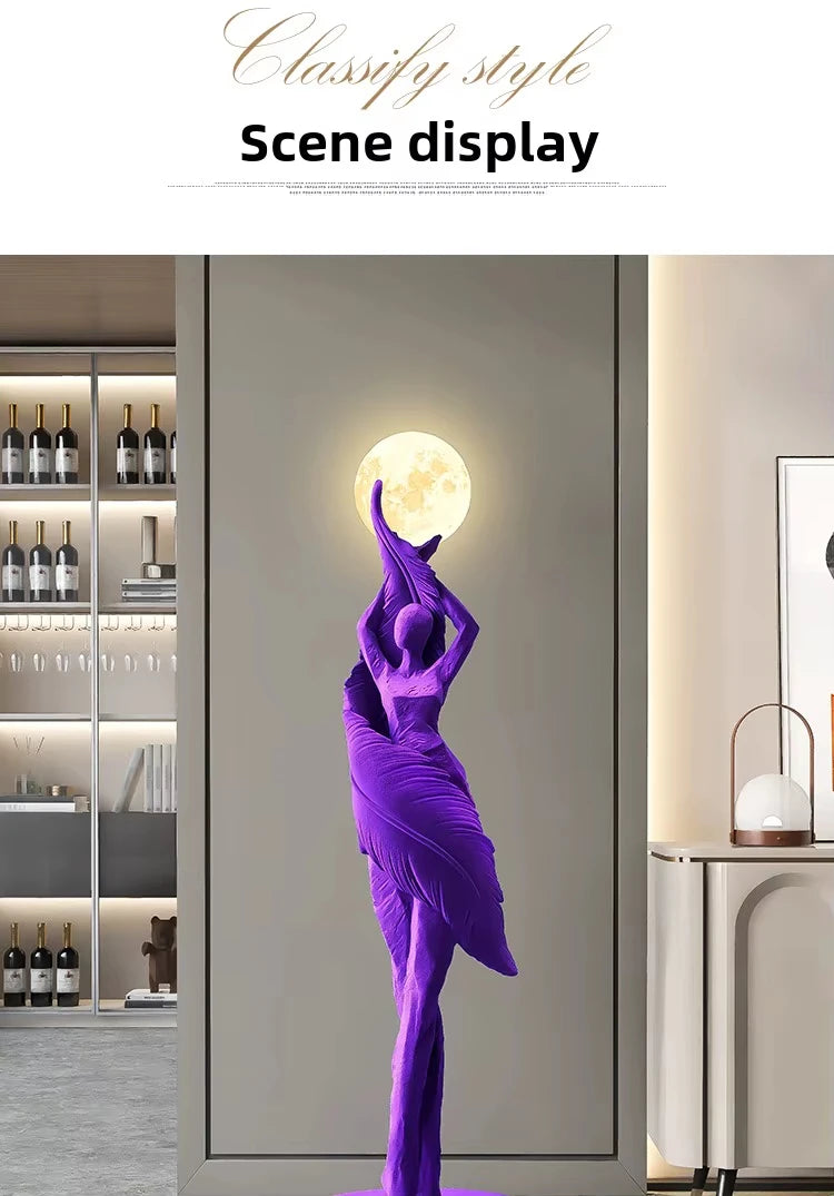 Sculptural Resin Lamp – 85 cm LED Accent