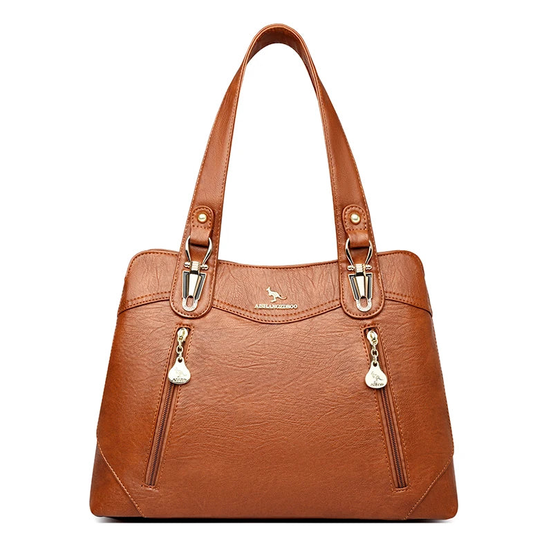 VANDERWAH Bark Pattern Microfiber Leather A4 Tote Bag – Luxury Designer Shoulder Handbag for Women