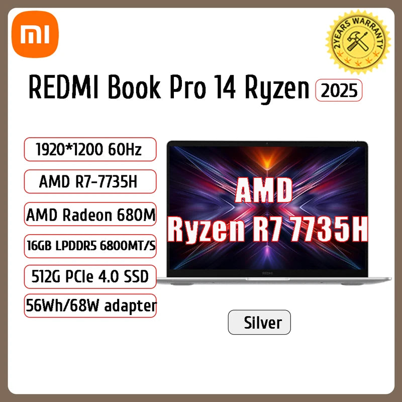 Xiaomi Redmi Book 14"/16" Laptop – AMD Ryzen 5/7 7535H/7735H, 16GB DDR5, 512GB SSD, Win11