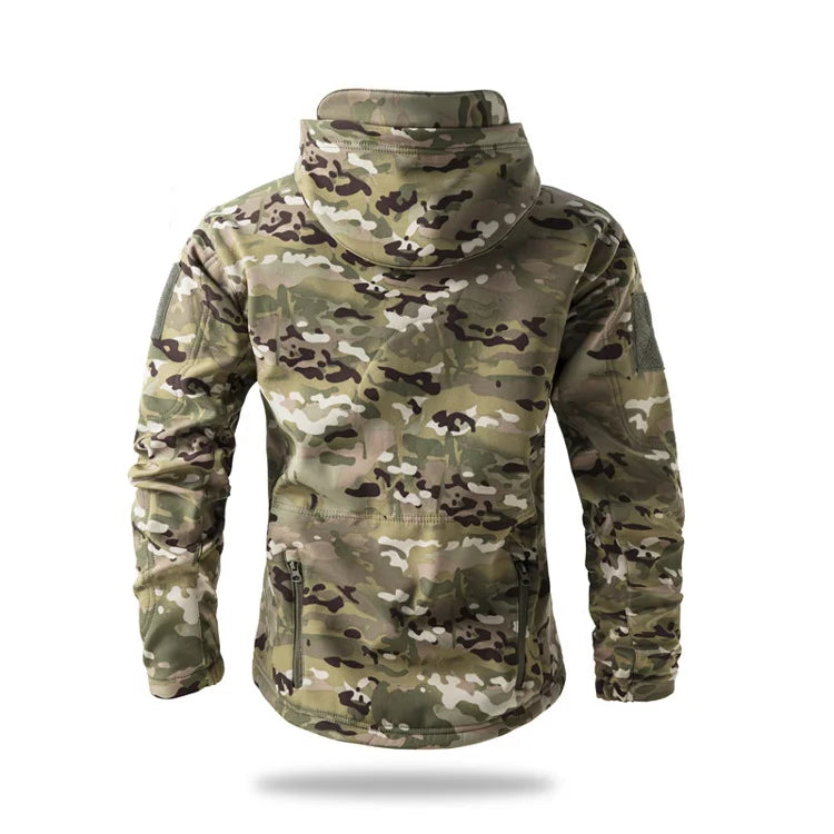 Men's Soft Shell Tactical Fleece Hooded Jacket