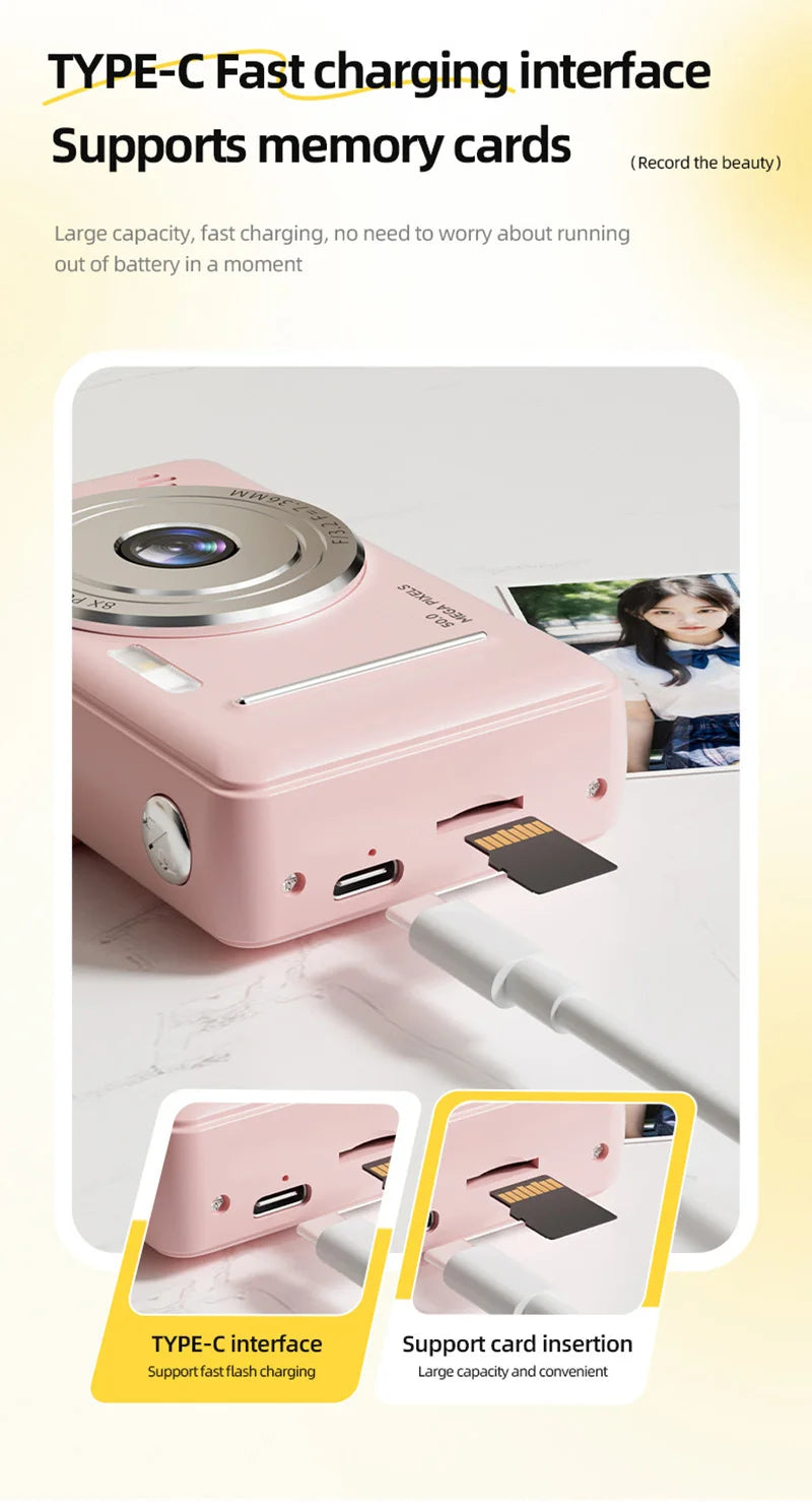 Retro Digital Camera with SD Card Storage