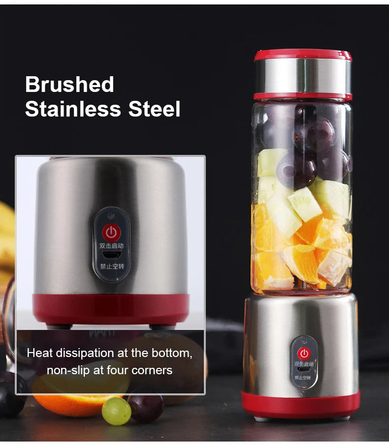 Multifunction Portable USB Rechargeable Blender – Electric Fruit Mixer, Orange Juicer & Milkshake Maker