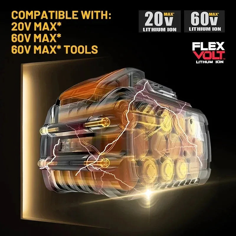 DeWALT 20V/60V MAX FlexVolt Battery – 6Ah & 9Ah Replacement for DCB606 DCB205 DCB206 Power Tools