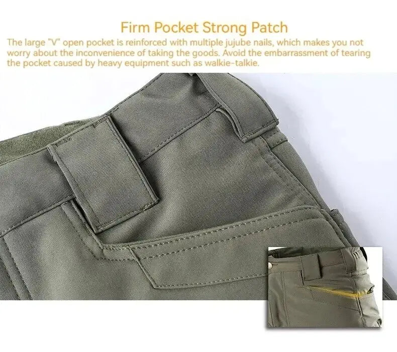 Men's Waterproof Soft Shell Tactical Jacket & Fleece Cargo Pants Set – Outdoor Hiking 5XL 6XL