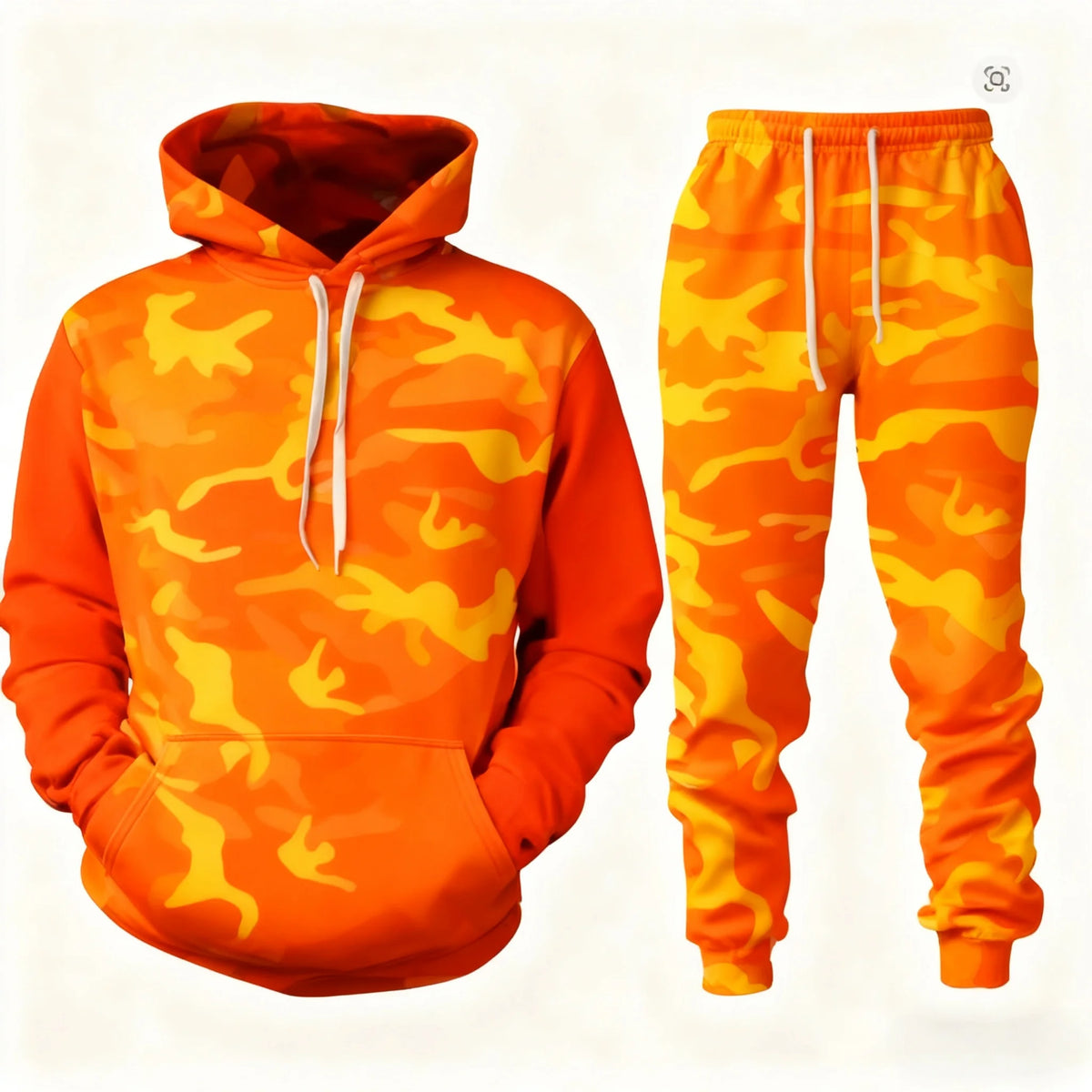 Men's Santa Claus 3D Print Hoodie & Pants Jogging Set – Camouflage Co-Ord