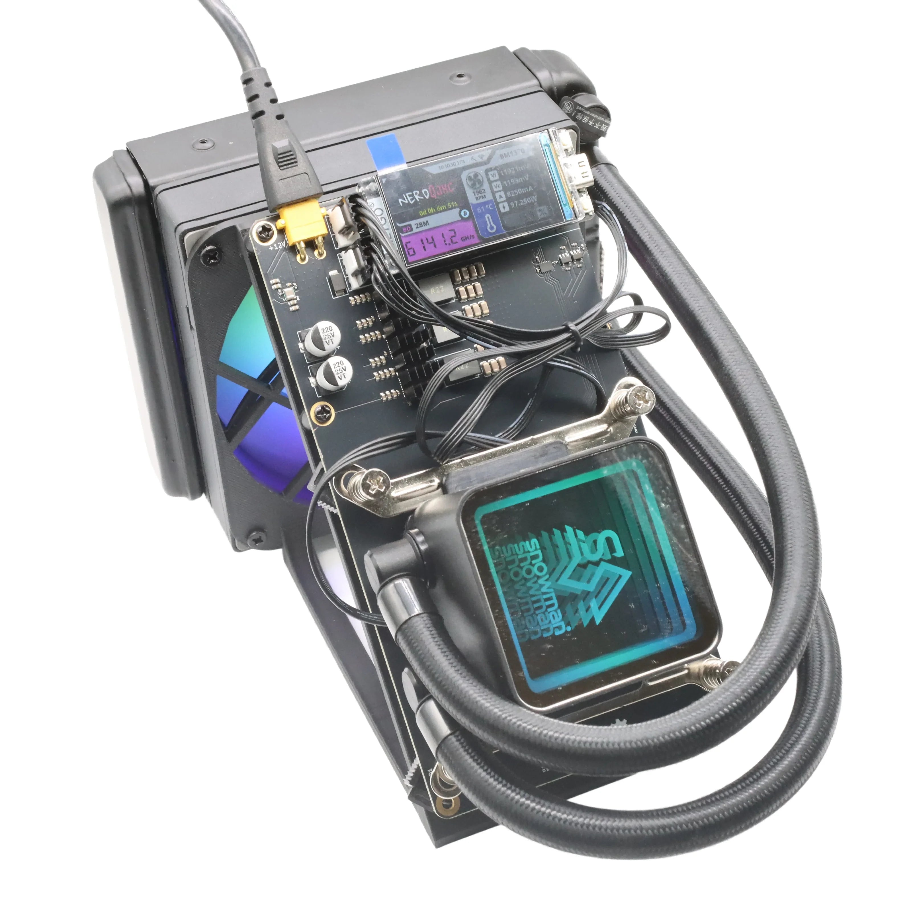 NerdQaxe++ Rev6.1 Hydro Bitcoin Miner – 6TH/s, 100W, SHA-256 Open-Source ASIC