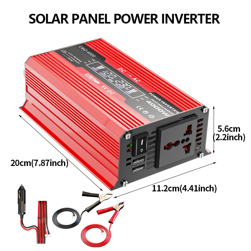 4000W Portable Solar Panel Kit – 110V/220V Inverter & 100A Controller for RV, Camping & Off-Grid