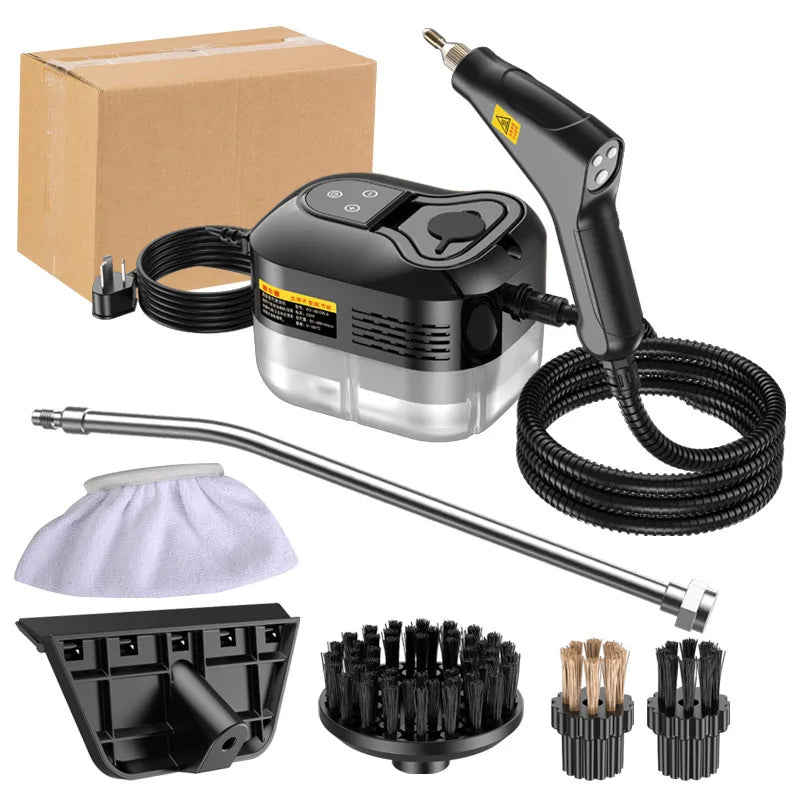 2500W Handheld Steam Cleaner – Digital Display, 6-Speed, 1200ml Tank, 110V/220V, Kitchen, Car & Furniture