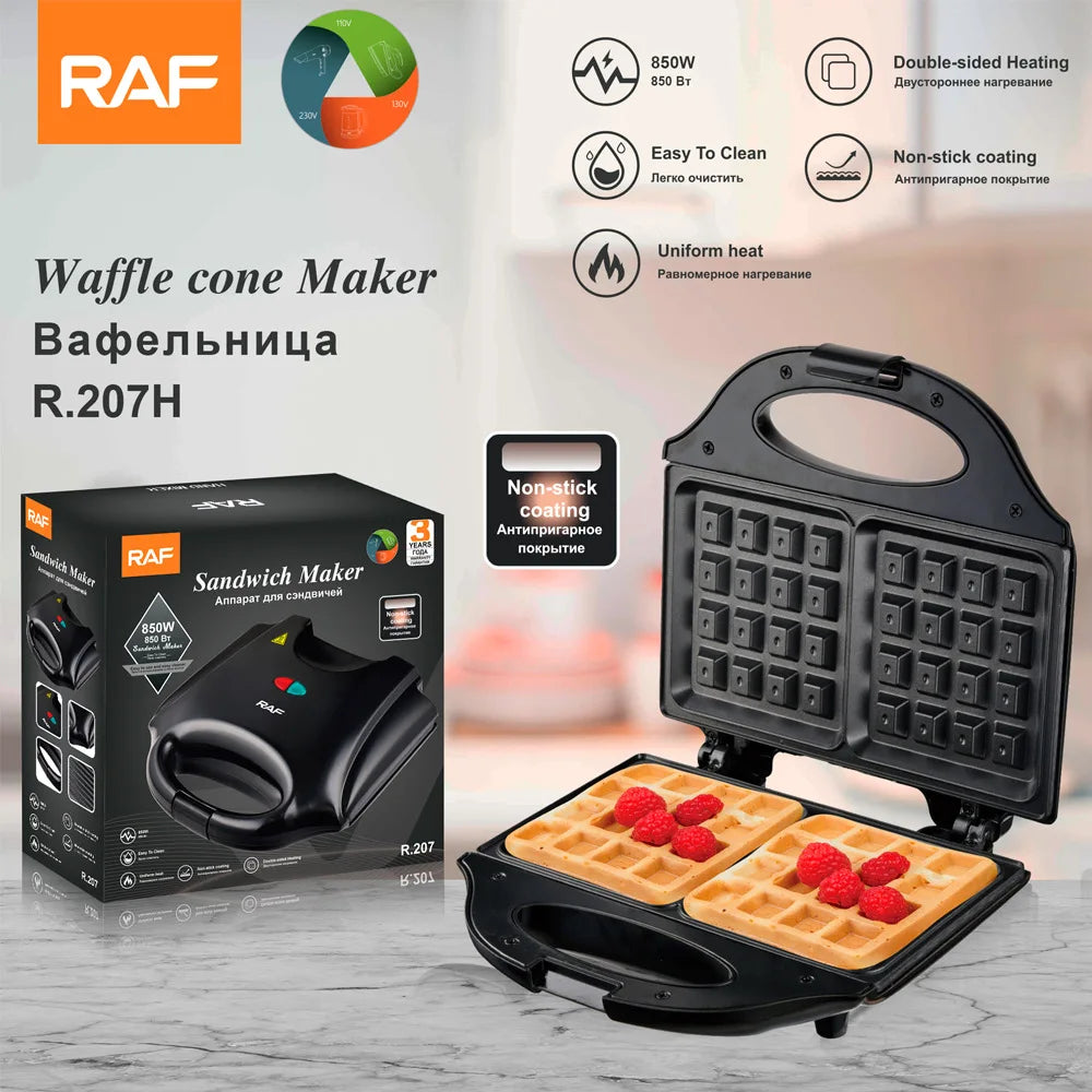 Professional Electric Waffle Maker — Non-Stick Multifunction Breakfast Machine