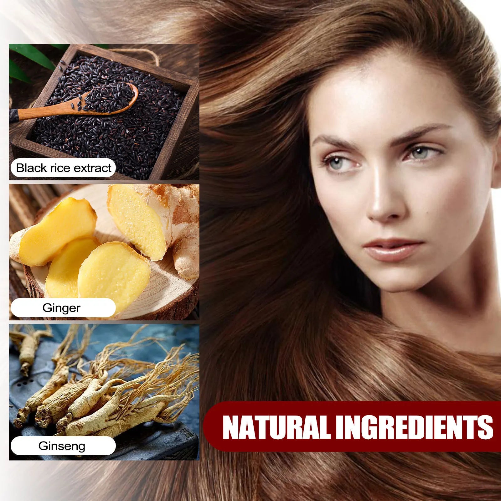 Black Rice Fast Hair Growth Serum Spray for Men Women Anti-loss Hair Regrowth Essential Oil Scalp Treatment Hair Care Products