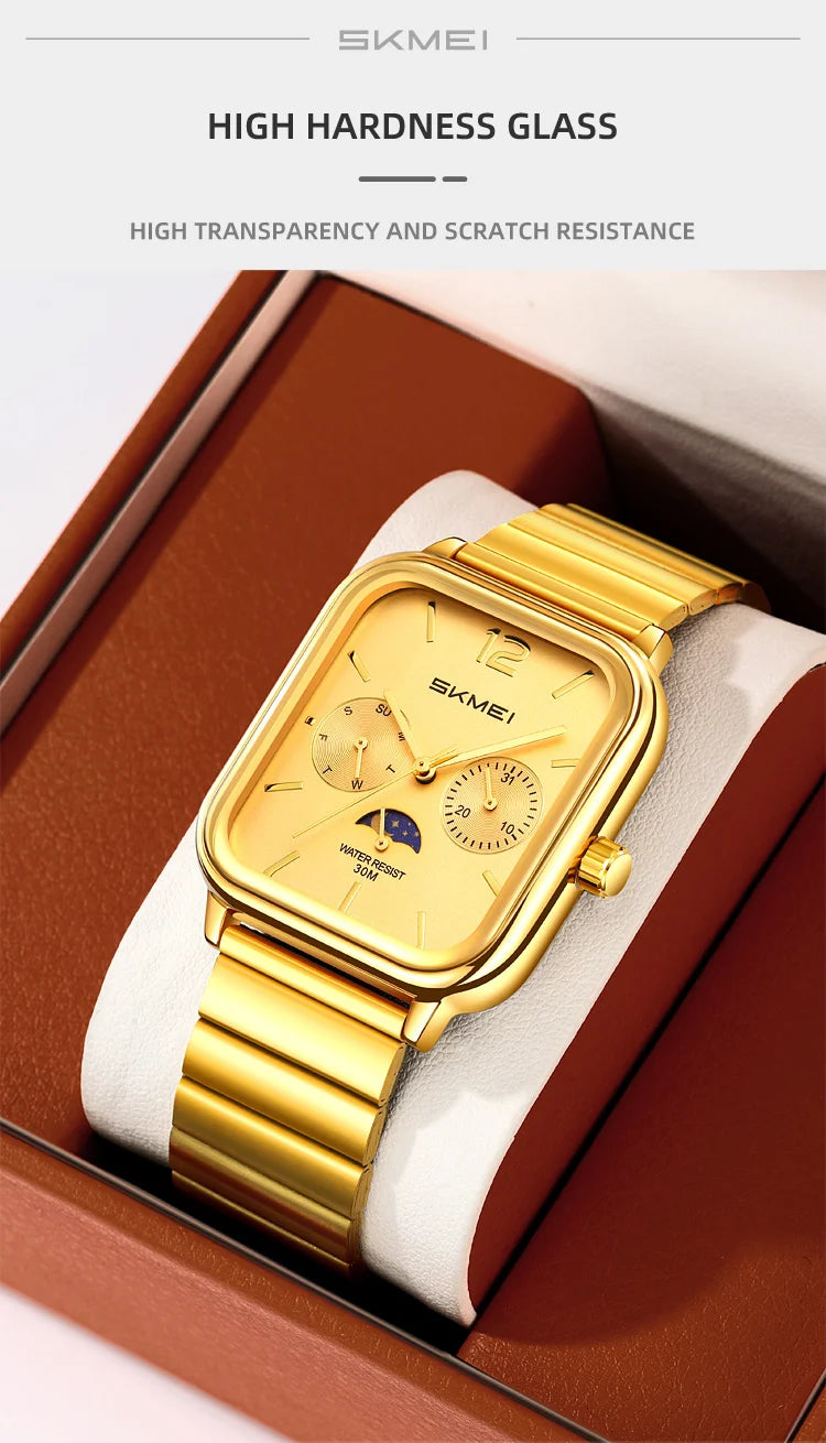 SKMEI Men's Luxury Business Quartz Watch | Waterproof Calendar Week Display Casual Wristwatch