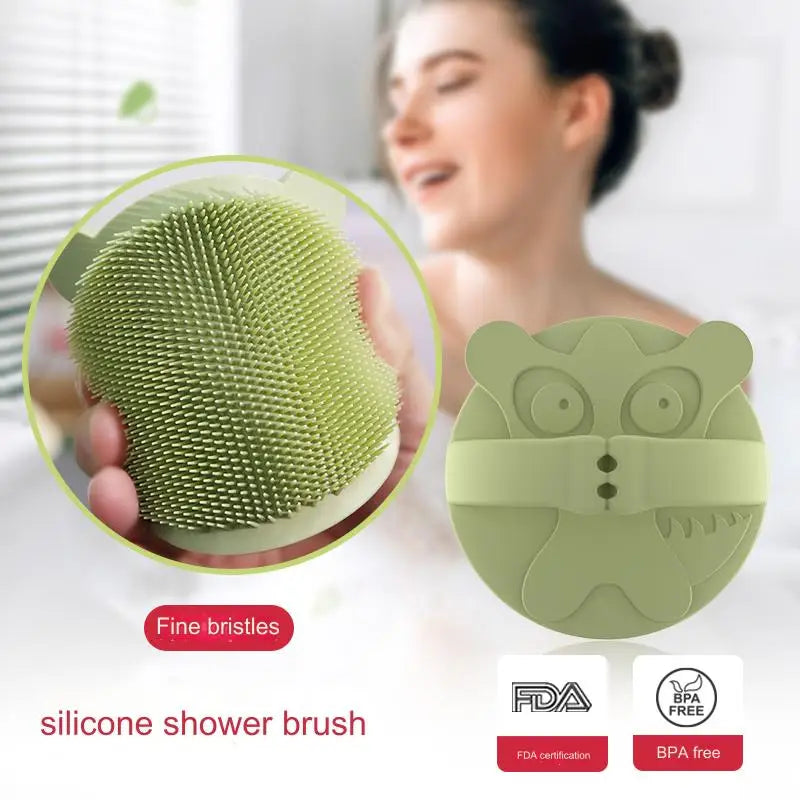 Dinosaur Silicone Scalp Massager Shampoo Brush – Soft Bristles for Dandruff Removal & Hair Growth