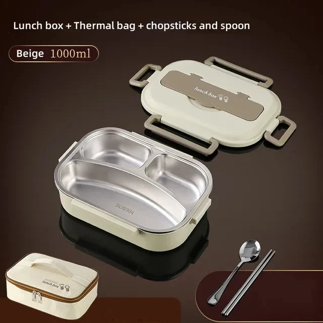 304 Stainless Steel Compartment Lunch Box – 1L to 2L