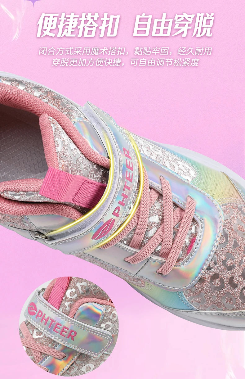 High-Top Children's Roller Skates for Girls – 4-Wheel Outdoor Wear-Resistant Sports Shoes