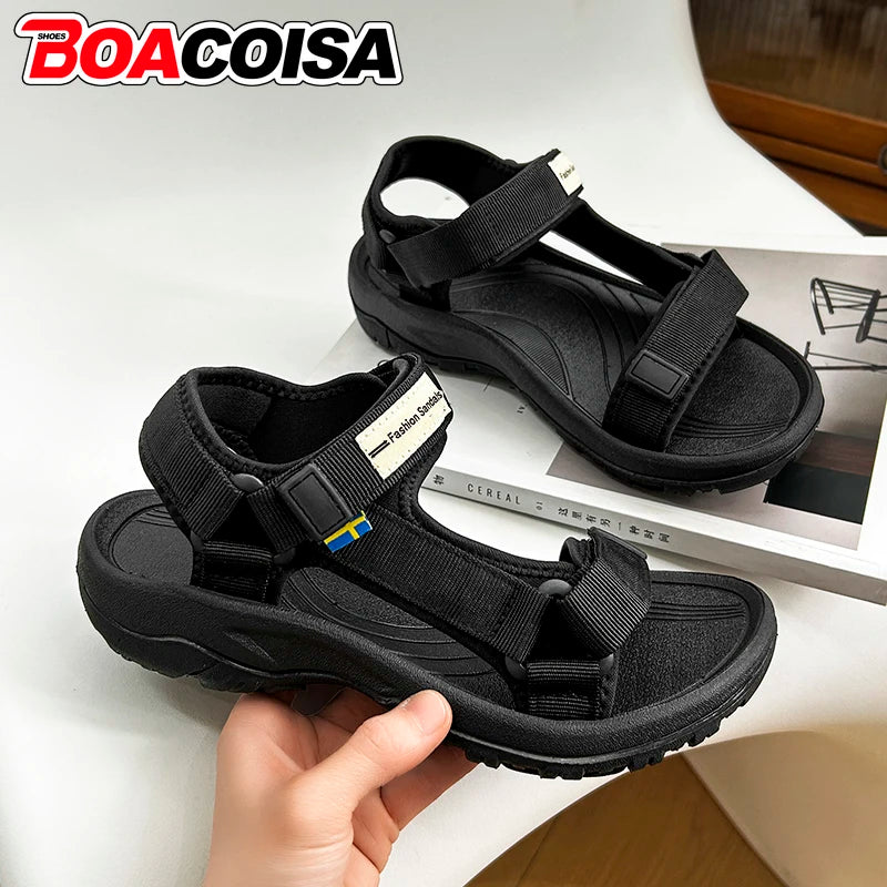 Women's Non-Slip Flat Beach Sandals – Breathable Casual Walking Shoes