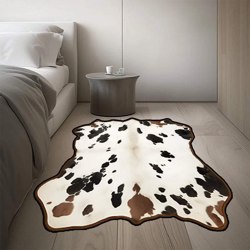 Cow Style Irregular Large Area Rug – Non-Slip Washable Bedroom & Living Room Carpet, 10 Colors & 15 Sizes