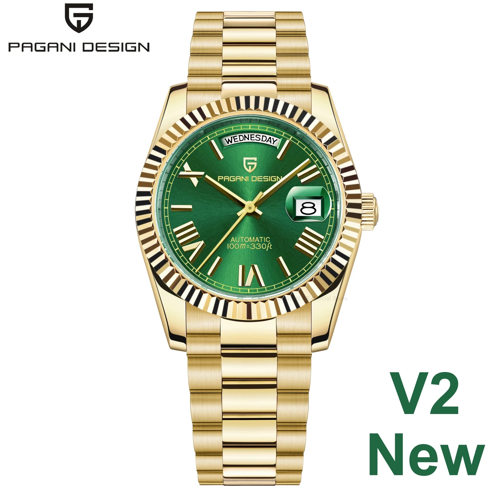 PAGANI DESIGN DD36 Men's Automatic Watch | Rose Gold Luxury Mechanical Sapphire Mirror Wristwatch