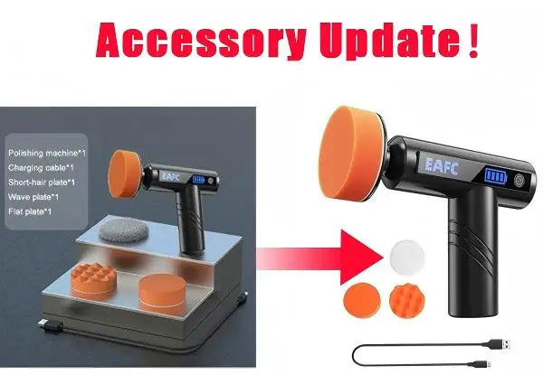 EAFC Cordless Car Polisher with 3-Inch Pads
