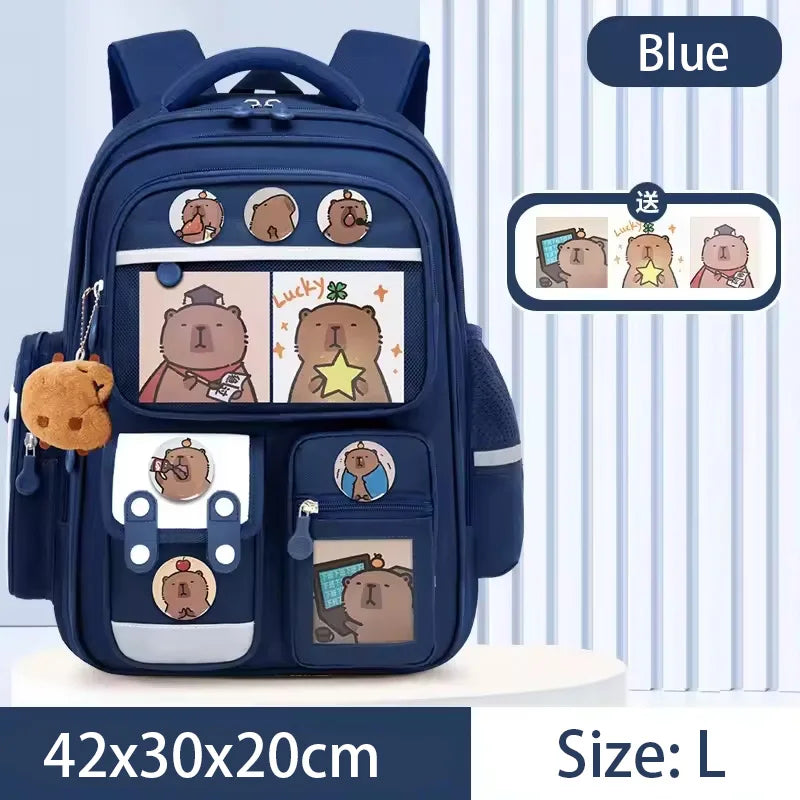 Capybara Large Capacity Kids Backpack – School Bag for Boys & Girls