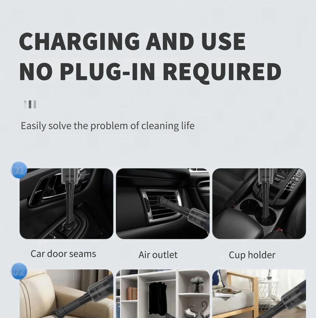 Cordless Car Vacuum & Blower – HEPA Filter, Basic & Pro