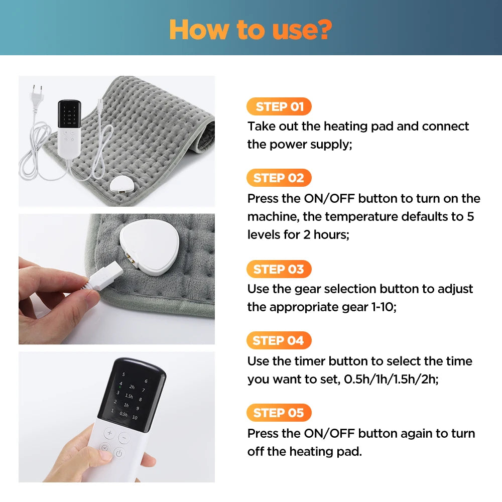 Electric Heating Blanket Mat – Heated Pad for Bed & Sofa, Warm Winter Thermal Blanket, 58x29cm
