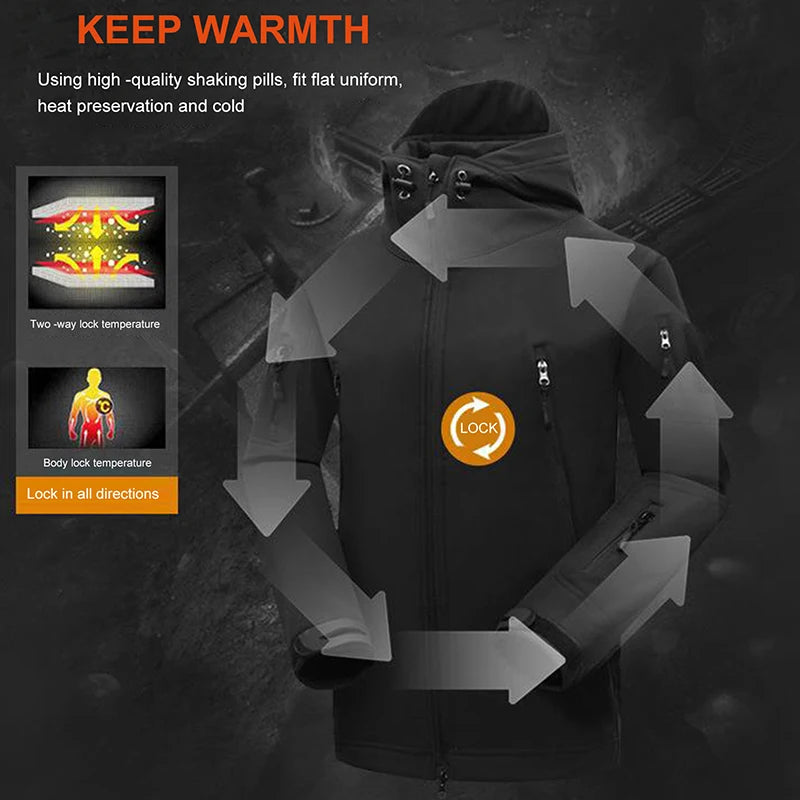 Men's Waterproof Soft Shell Tactical Jacket & Fleece Cargo Pants Set – Outdoor Hiking 5XL 6XL