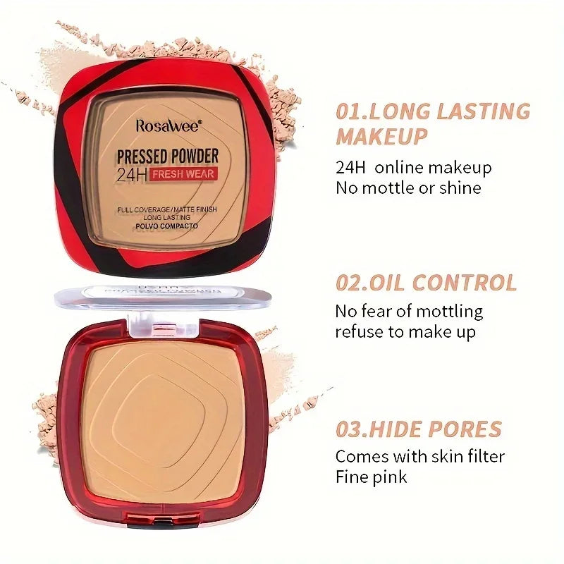 Matte Full Coverage Pressed Powder Foundation — 24H Oil Control