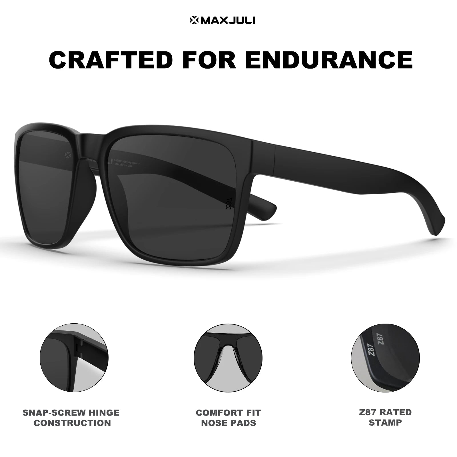 MAXJULI Z87 Oversized UV400 Sunglasses — Wide Fit