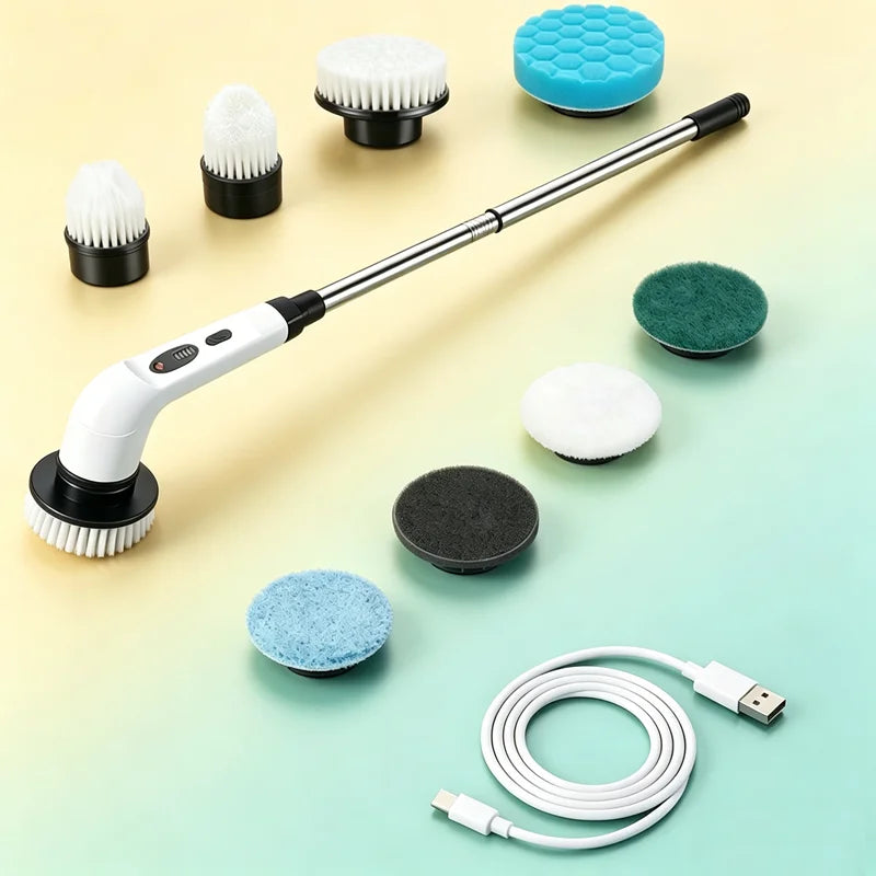Cordless Multipurpose Spin Scrubber – Electric Cleaning Brush for Kitchen, Bathroom, Toilet & Broom
