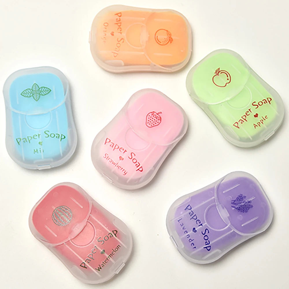 Portable Hand Soap Sheets for Travel – Dissolving Cleanser Wipes, Alcohol-Free, 50 Sheets/Box