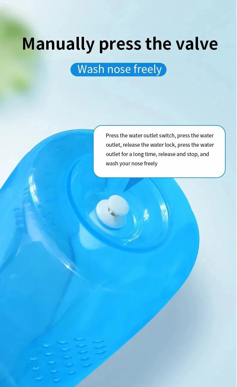 Nasal Wash Bottle 300ml – Manual Saline Nasal Rinse for Adults & Children – Rhinitis & Sinus Relief
