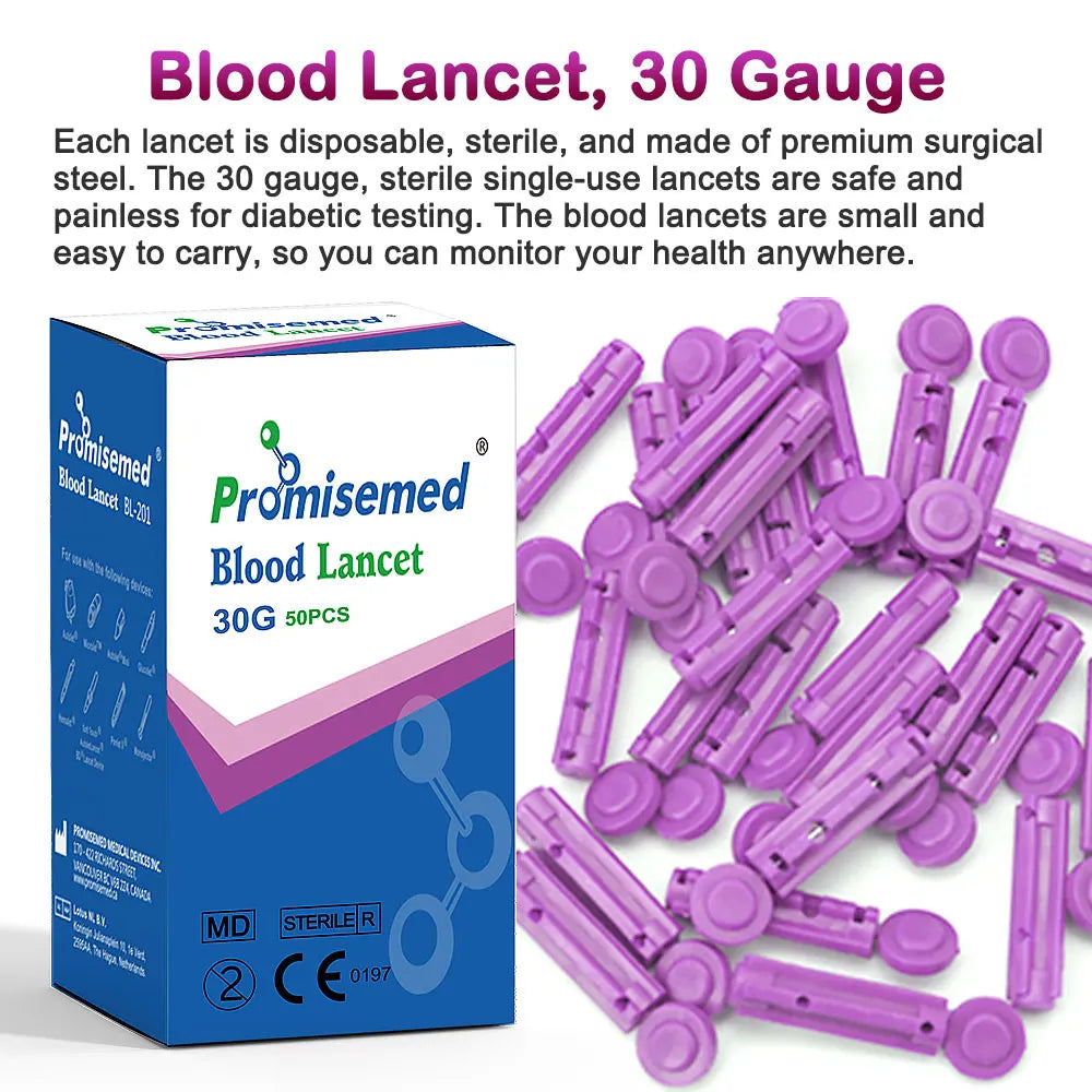 Diabetic Lancets 30G – Multicolored Universal Sterile Needles for Blood Glucose Testing