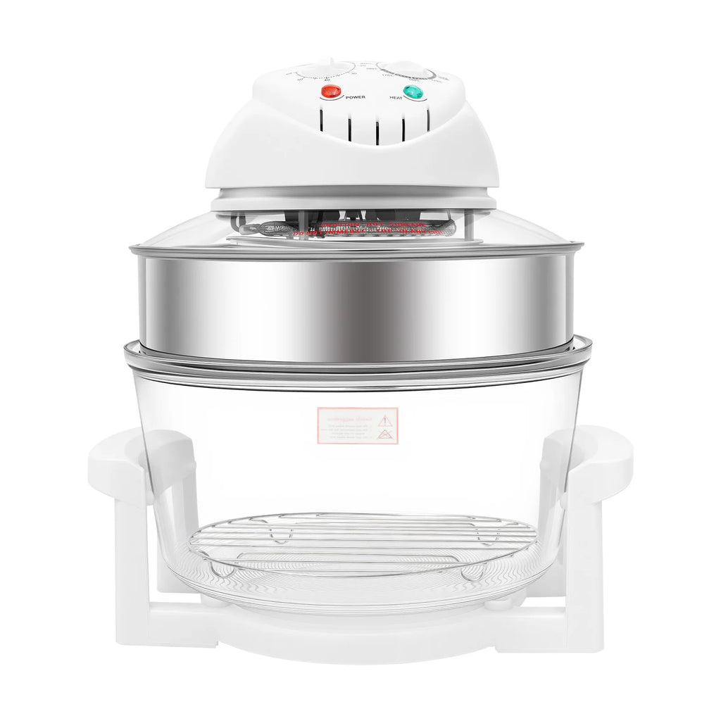 110V 17.96Qt Visual Air Fryer 1200-1400W 360° Hot Air Circulation Oil-Free Cooker with Grill Rack for Home Kitchen