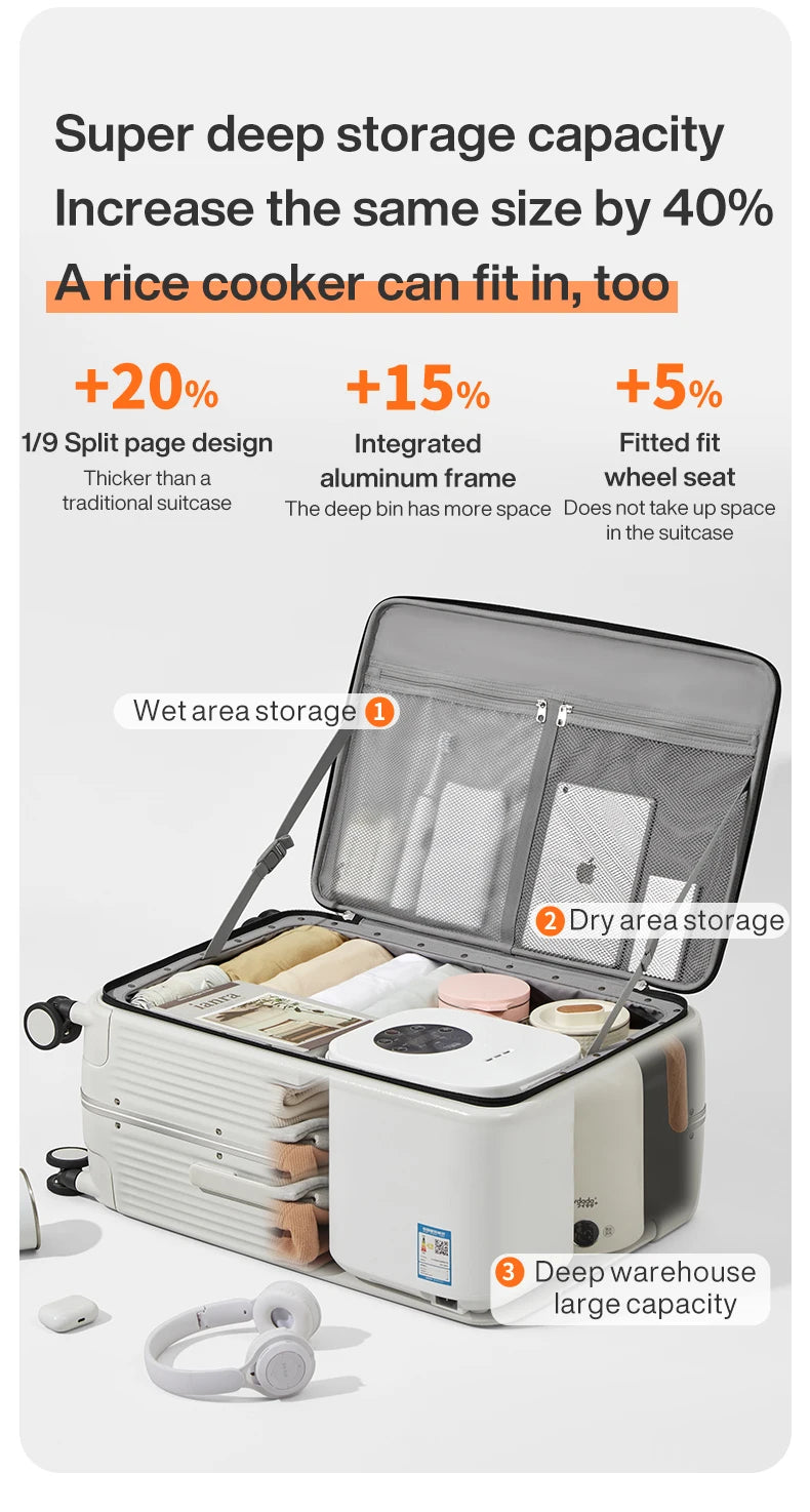 Mixi Aluminum Frame Luggage – USB, Cup & Phone Holder