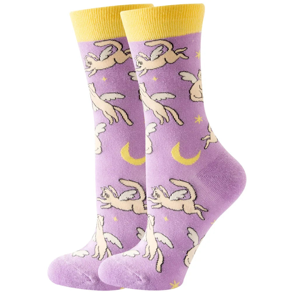 Women's Animal Print Socks – Cotton-Blend Crew